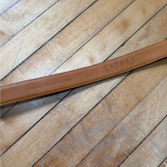 VTG Lauren Ralph Lauren Skinny Croc Embossed Brown Leather Belt Women’s Sz. S - Picture 6 of 8